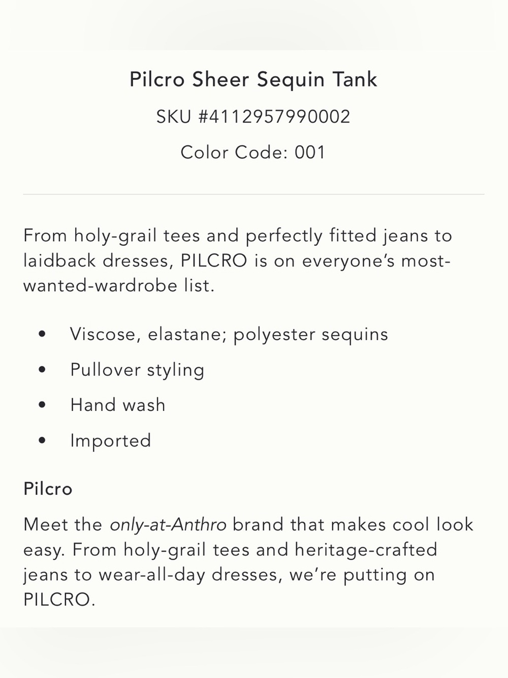 Pilcro Black Sheer Sequin Tank - Picture 3 of 4